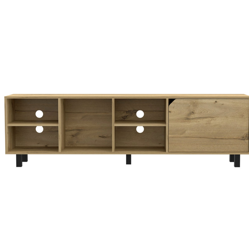 Meuble télé 5 tablettes Chêne clair