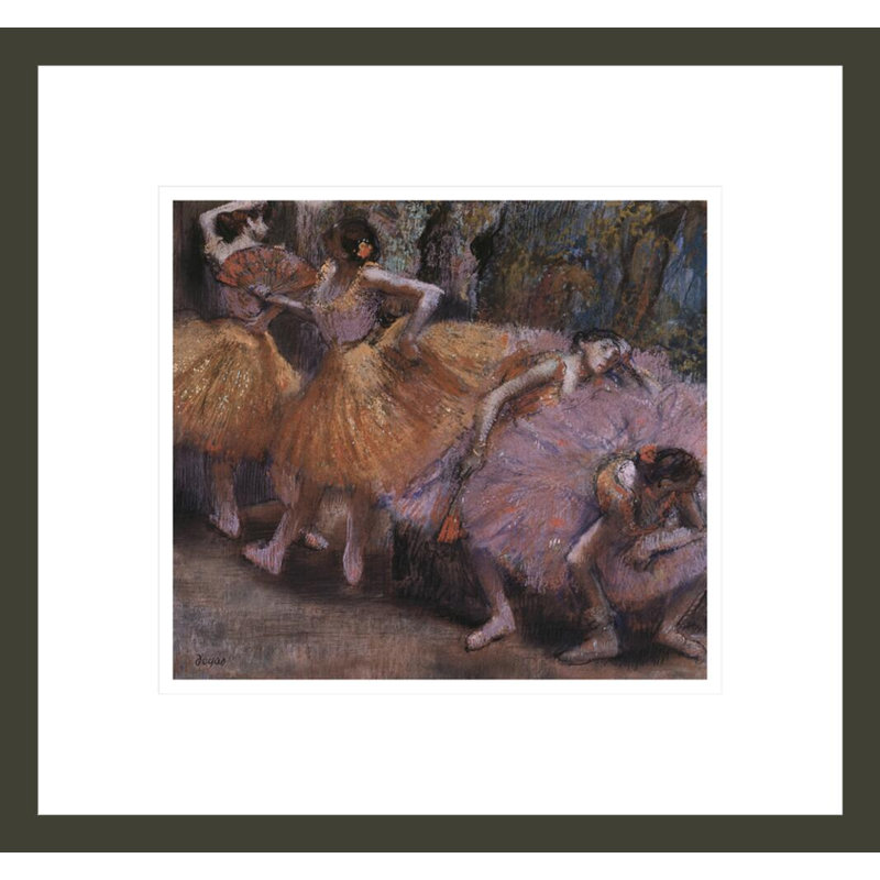 Quatre ballerines au repos par Edgar Degas, impression giclée encadrée, H 13,75 po x l 14,68 po