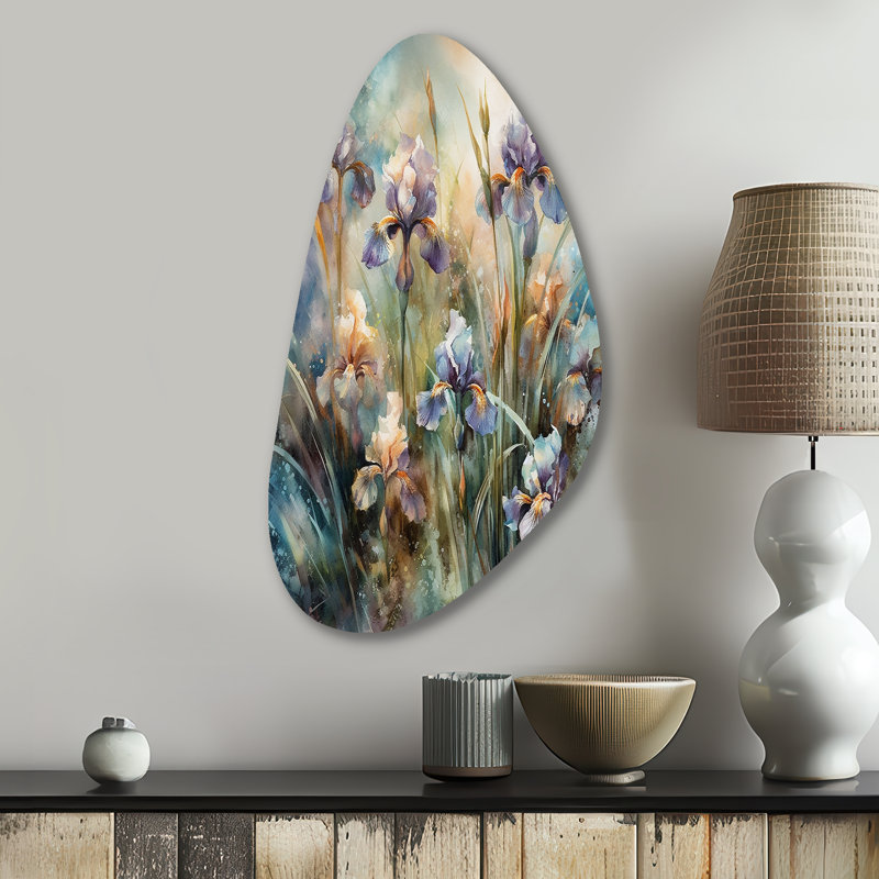 Garibay - Iris asymétrique en métal, sculpture murale en métal de forme unique, H 31 po x l 17 po