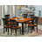 5 Piece Dining Set Includes a Square Dining Table with Butterfly Leaf and 4 Kitchen Chairs, Black & Cherry-2073245413-2122533355-2122533353