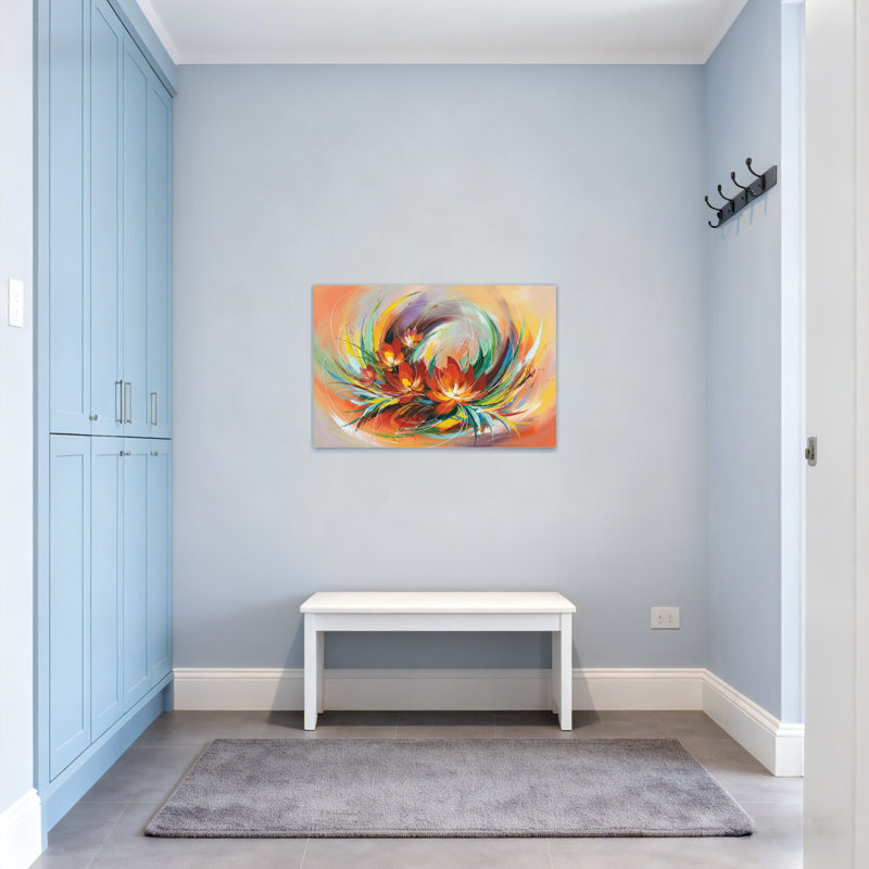 Plantes et fleurs, impression florale sur toile, H 20 po x l 30 po