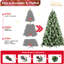 Arbre de Noël de 6 pi avec 988 pointes de branches et 66 branches de pin et d'aiguilles dures, assemblage à charnières pour une installation simple, arbre de support robuste: pointes mixtes, conception facile à monter, fêtes en métal fiables