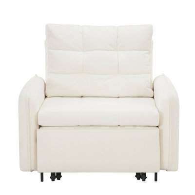 3-in-1 Convertible Sleeper Chair Bed with USB Charging & Storage Box, 80" Extra Long Pull Out Single Sofa Bed for Small Spaces