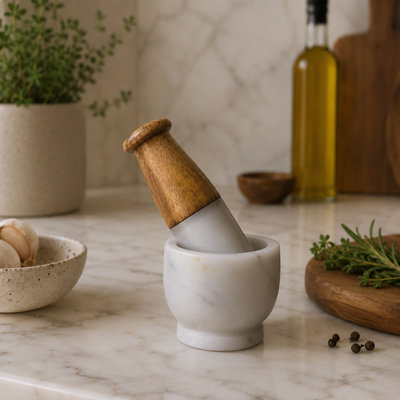 Wood Mortar And Pestle Set