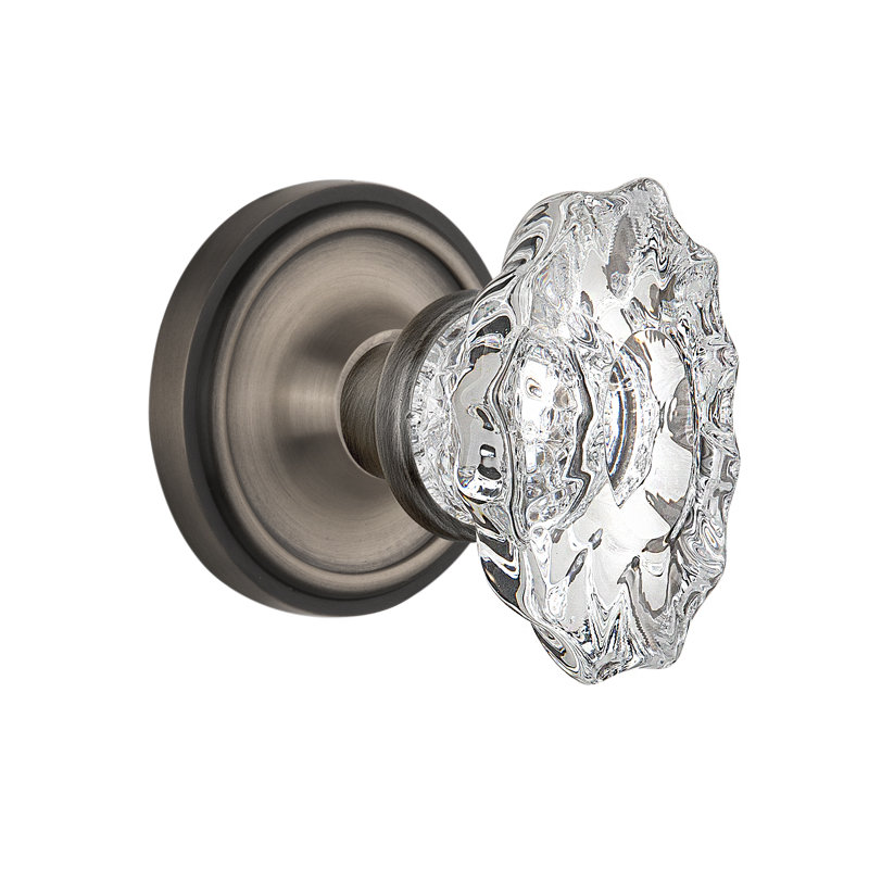 Classic Rosette with Chateau Door Knob, Antique Pewter, 2.375"