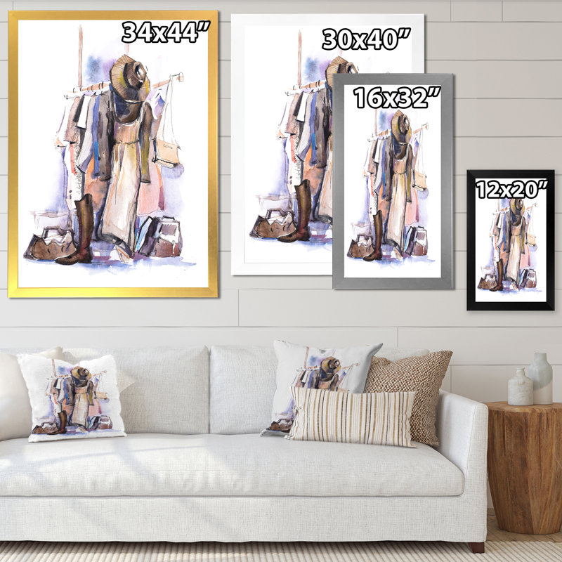Boutique de vêtements décontractés dans un centre commercial - Peinture sur toile, H 44 po x l 34 po