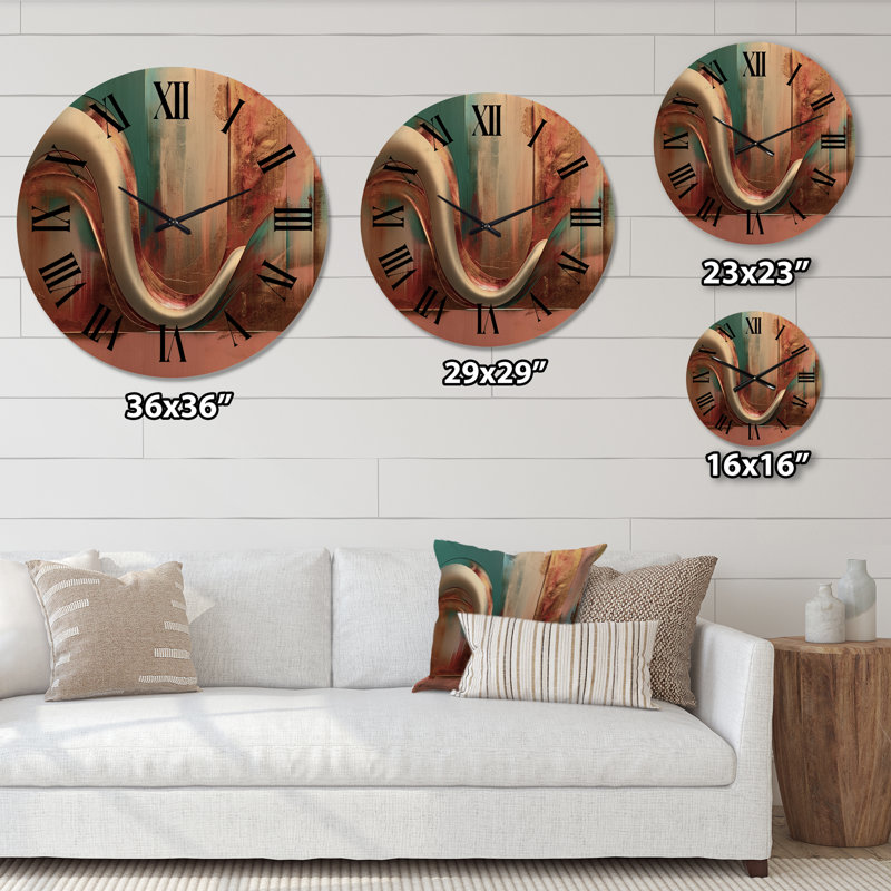 Horloge murale en bois massif Tacey, Moyenne