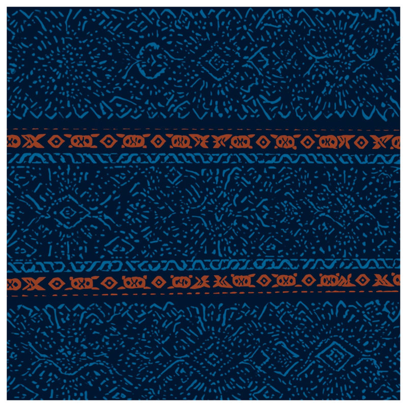 Couvertures à motif tribal bleu, L 50 po x H 60 po