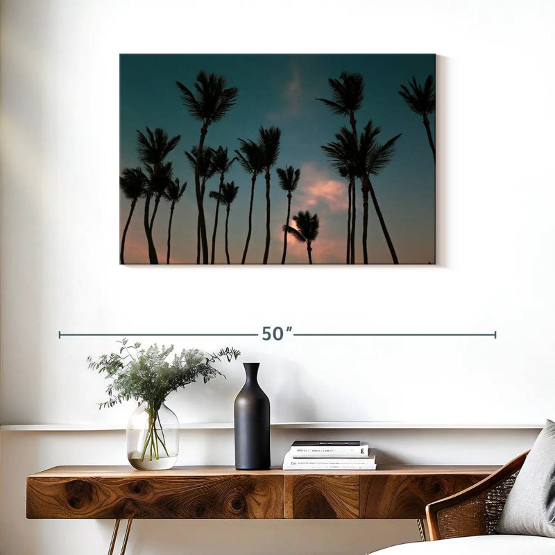 Harnek Dancing Palm Trees At Sunset, 24" H x 36" W