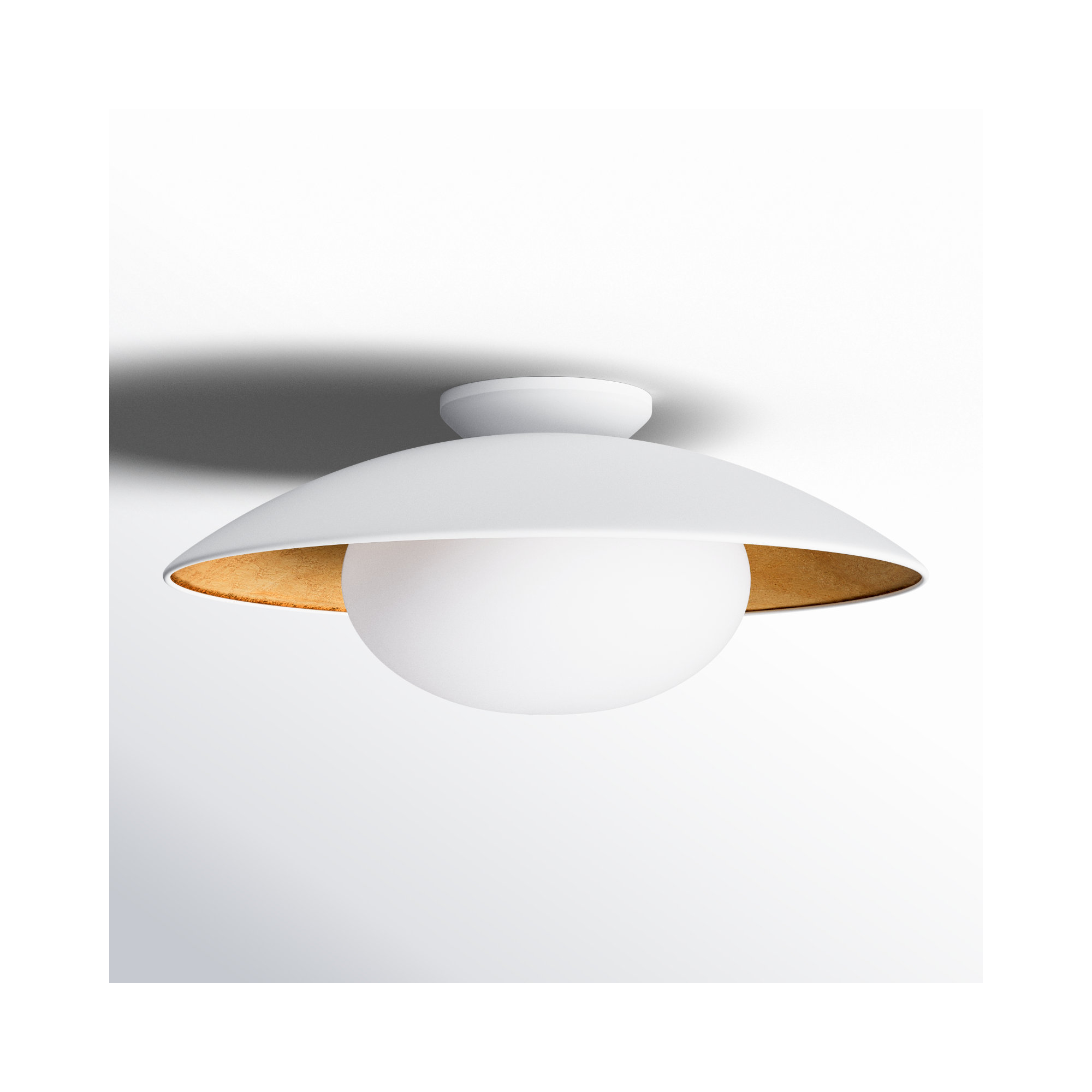 Jason Single Light Flush Mount, White Lustro, 9'' H x 21'' W x 21'' D