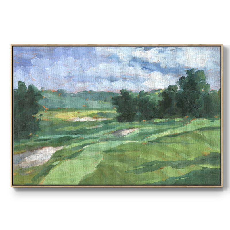 " Golf Course Study IV ", 27" H x 41" W x 2" D, Natural 