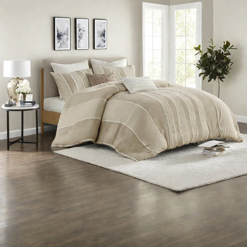 Ensembles de literie en coton de qualité supérieure à grand lit, style bohème rayé pour la maison