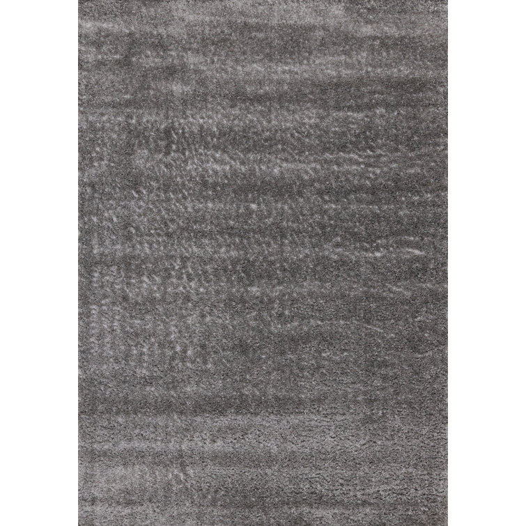 Solid Colour Machine Woven Polypropylene Area Rug in Grey