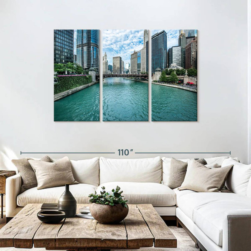 Sireci Chicago River View, 48" H x 74" W