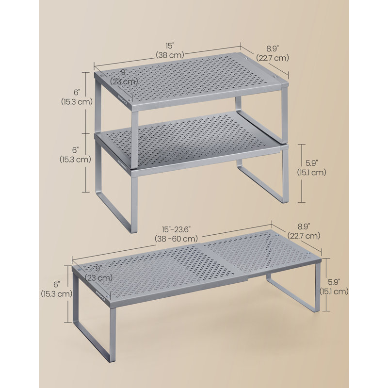 Spice Racks, Extendable Cupboard Organisers, Silver