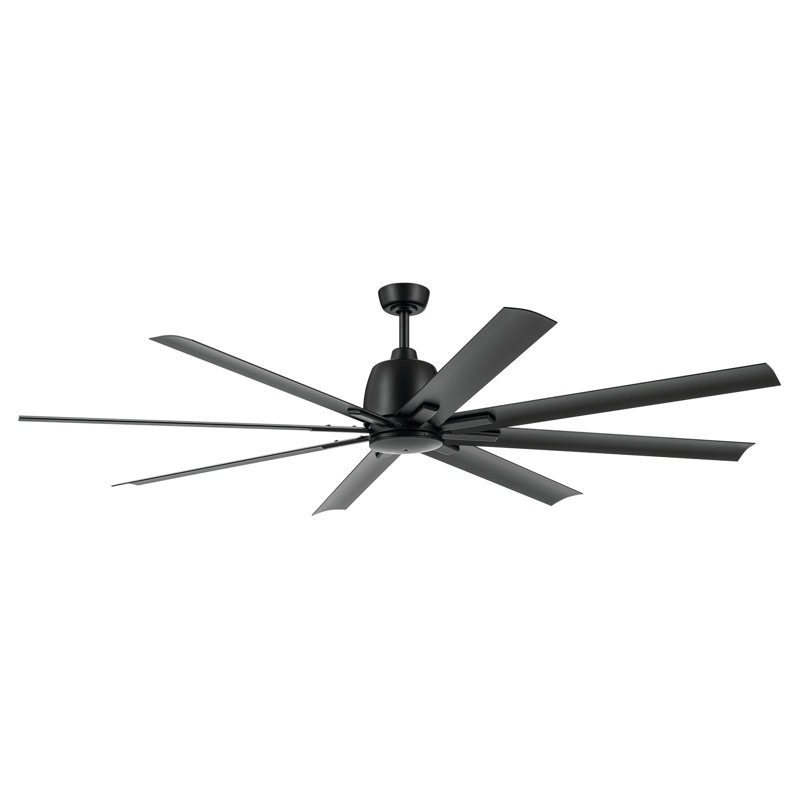 Ventilateur de plafond Jamahri, Noir satiné, 75"