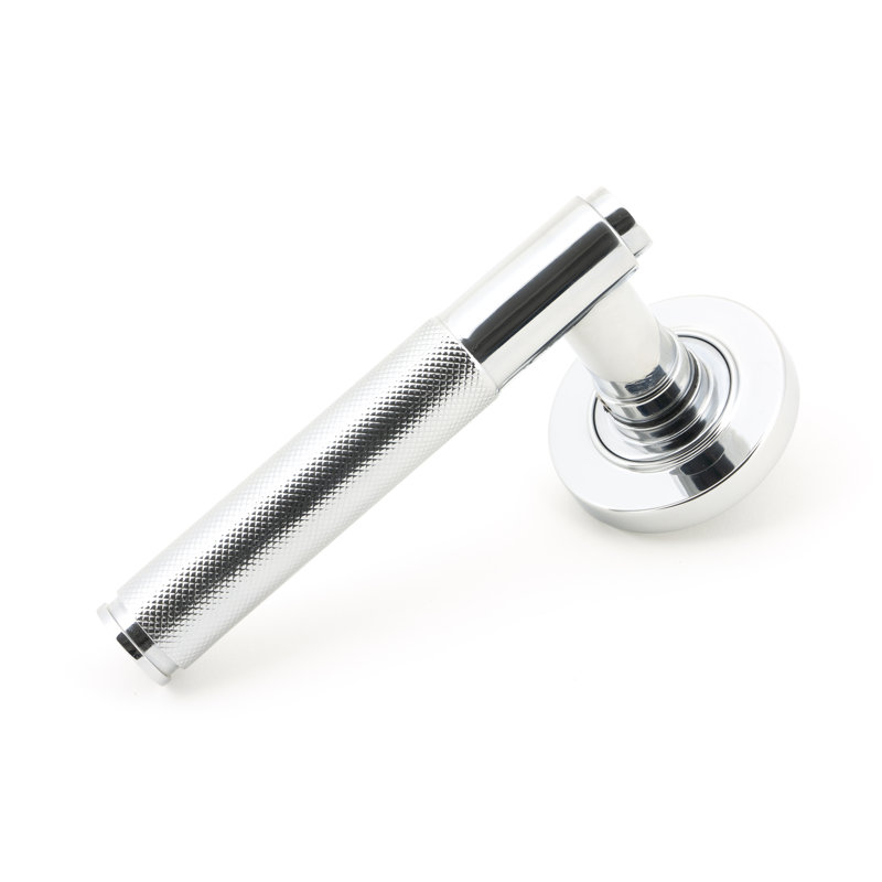 Brompton Latch Right Hand Door Handle, Polished Chrome