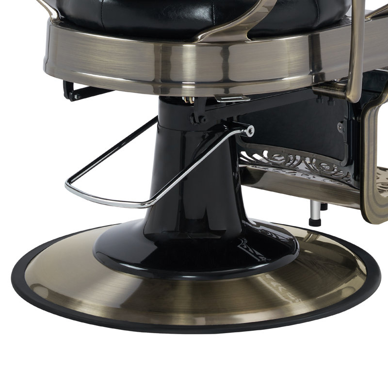 Heavy Duty Metal  Barber Chair  Hydraulic Recline Salon Beauty Spa Chair, Black Faux Leather, Gray