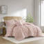Ensemble d'édredon tissé 4 pièces très grand et très grand Bailey Pink Diamond Pucker-110406105-110406108