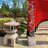 Metal Leaf Cascading Tower Fountain