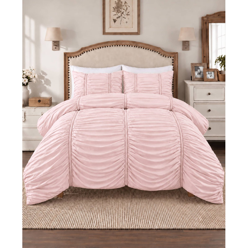 Lila 2PC Comforter Set, Twin, Pink