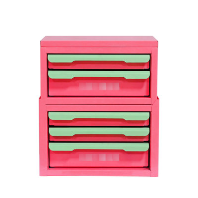 Stackable Drawer Organizer In Pink And , Ideal For Organizing Small Items On Dressing Table Five Cosmetic Storage Cabinet Elegant , Space Saving