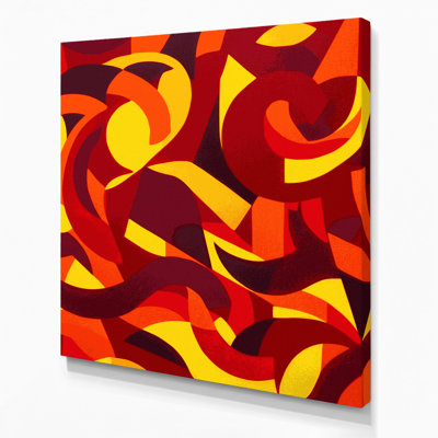 Abstract Shapes 18 Red Canvas Wall Art
