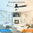 Sofucor 1 PC 52-Inch Fulsh Mount Ceiling Fan With Light,18W LED Dimmable Light With Memory Function,DC Motor,1/4/8H Timer Setting