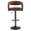 Ensemble de 4 tabourets de bar réglables George avec accoudoirs à dossier George, tabourets de comptoir pivotants en cuir de polyuréthane moderne avec repose-pieds, chaises d'îlot de cuisine pour la salle à manger, bar maison, café, brun-1011980004-1069806060