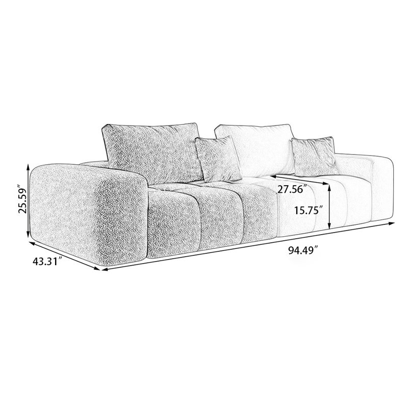 Coussin modulaire blanc et vert 100% polyester, H 25,59 po x l 94,49 po x P 43,31 po, 3