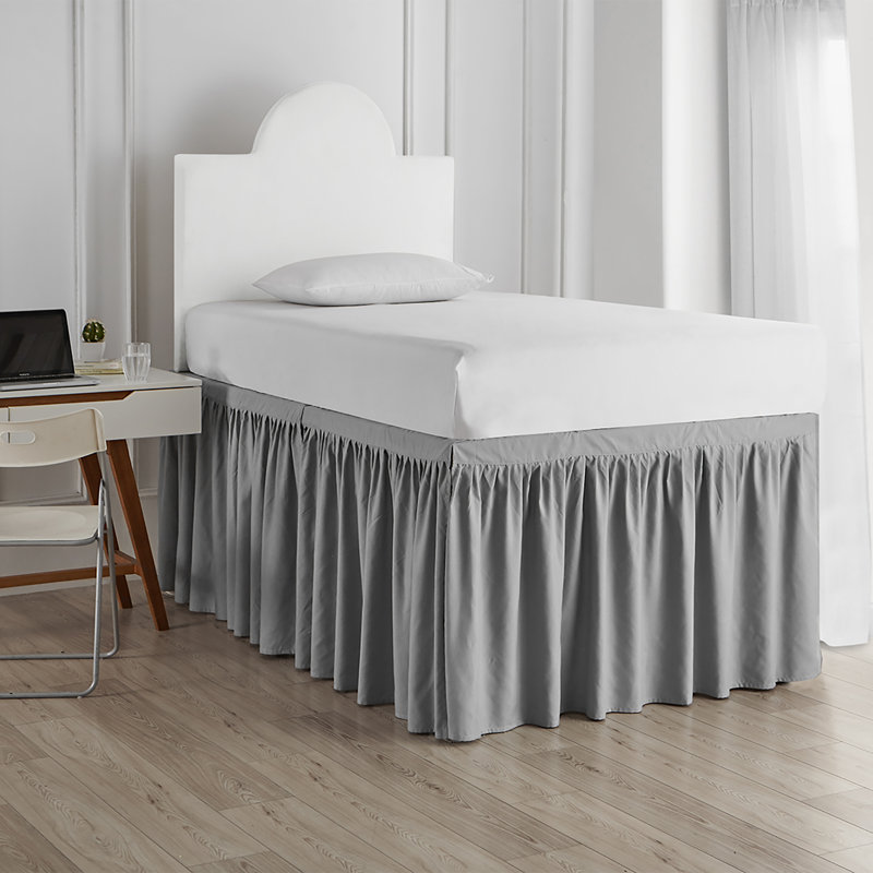 Ruffled Bed Skirt, Alloy, Twin XL