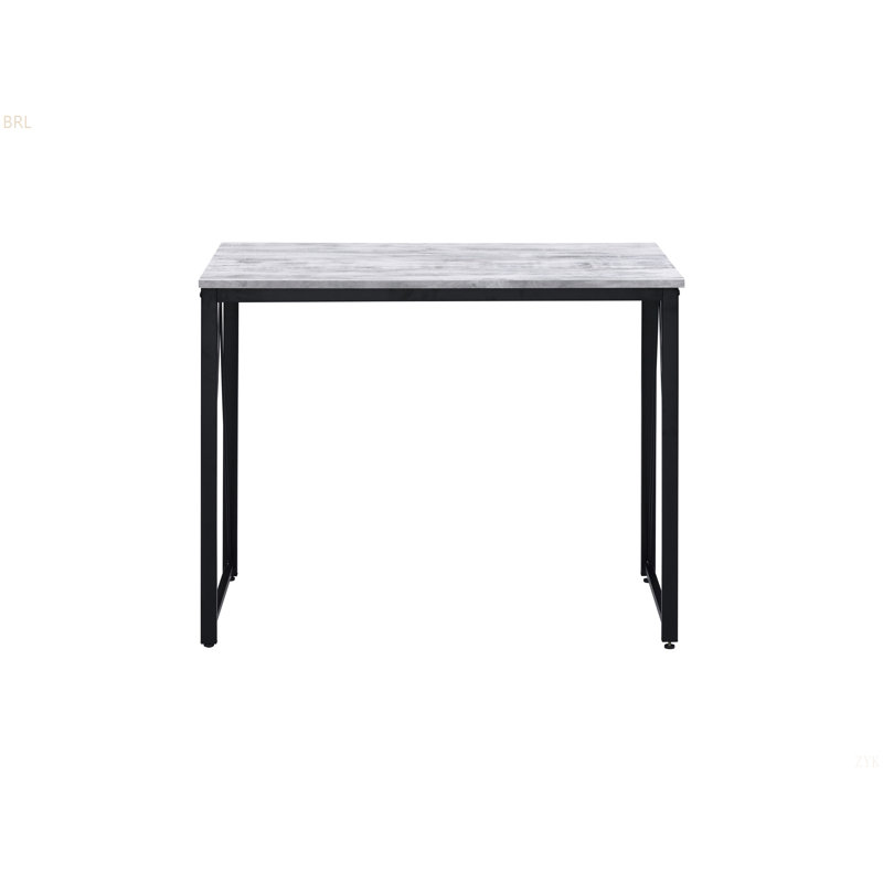 Antique White& Black Finish Writing Desk, 28" H x 35" W x 18" D, White