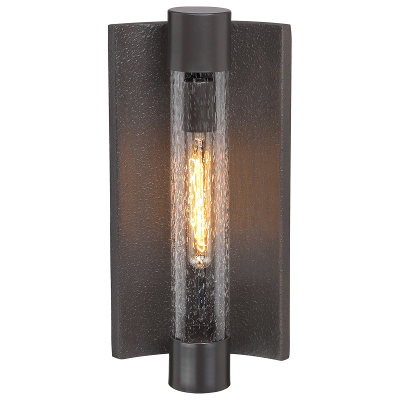 Belle Haven Wall Light, 16.5" H × 8" W × 4.5" D, Textured Bronze/Silver