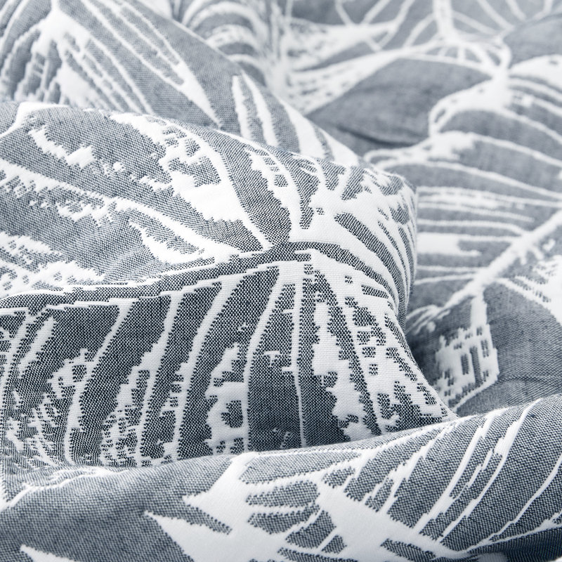 Ensemble de courtepointe en jacquard de coton très grand californien Sleep Zone 3 pièces pour plante marine 118 x 106 toutes saisons