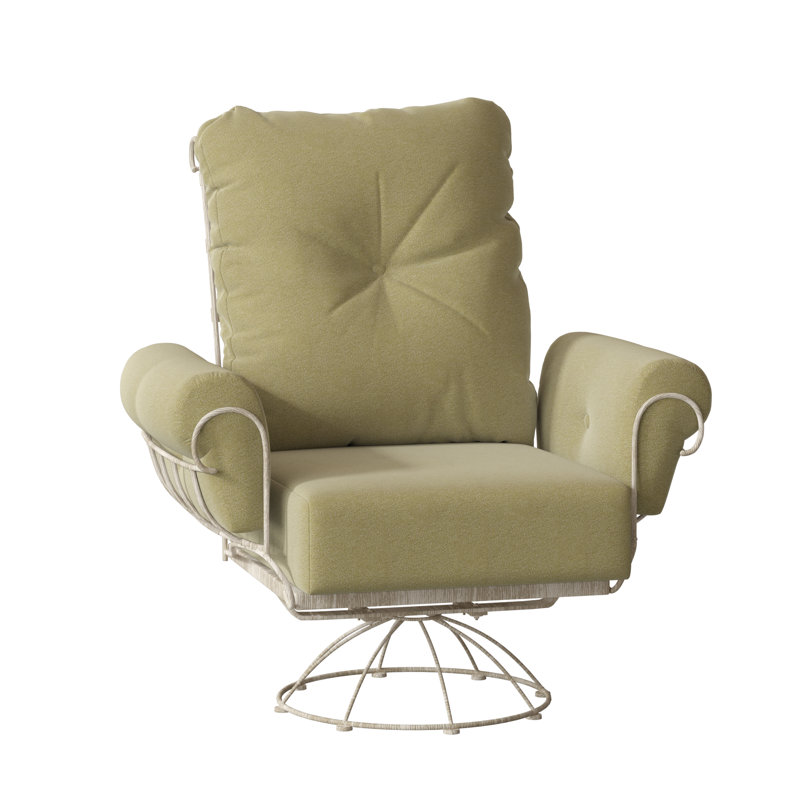 Chaise berçante pivotante Terrace, Blanc patiné, Toile spa Sunbrella®