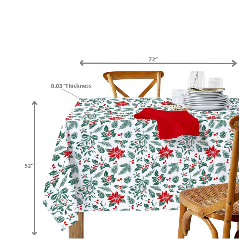 Nappe en coton (Poinsettia gui), L 72 po x l 52 po