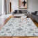Floral Machine Washable Rug with Rubber Backing for Living Room Vintage Non-Slip Dining Room Rug Easy-Cleaning Floor Carpet for Bedroom