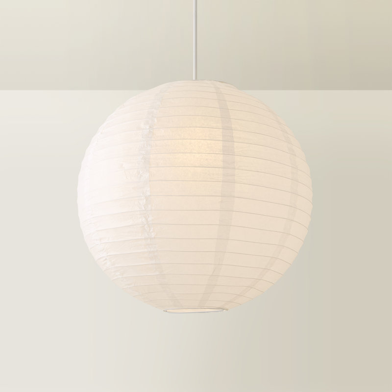 Paper Dome Pendant Shade ( Slip-On ) in White, 52cm H x 56cm W x 56cm D