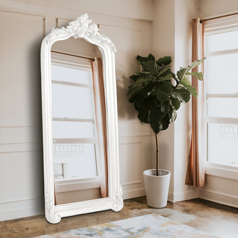 Mahar Wood Mirror, White