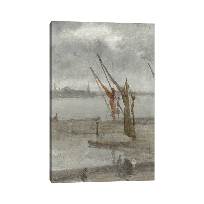 Grey And Silver Chelsea Wharf by James Abbott McNeill Whistler - 1 Piece Wall Art on Canvas, Does Not Apply