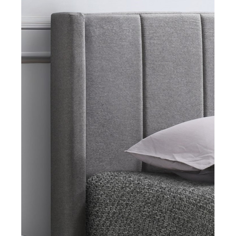 Isabella Wingback Channel Bed Upholstered Wingback Bed, King