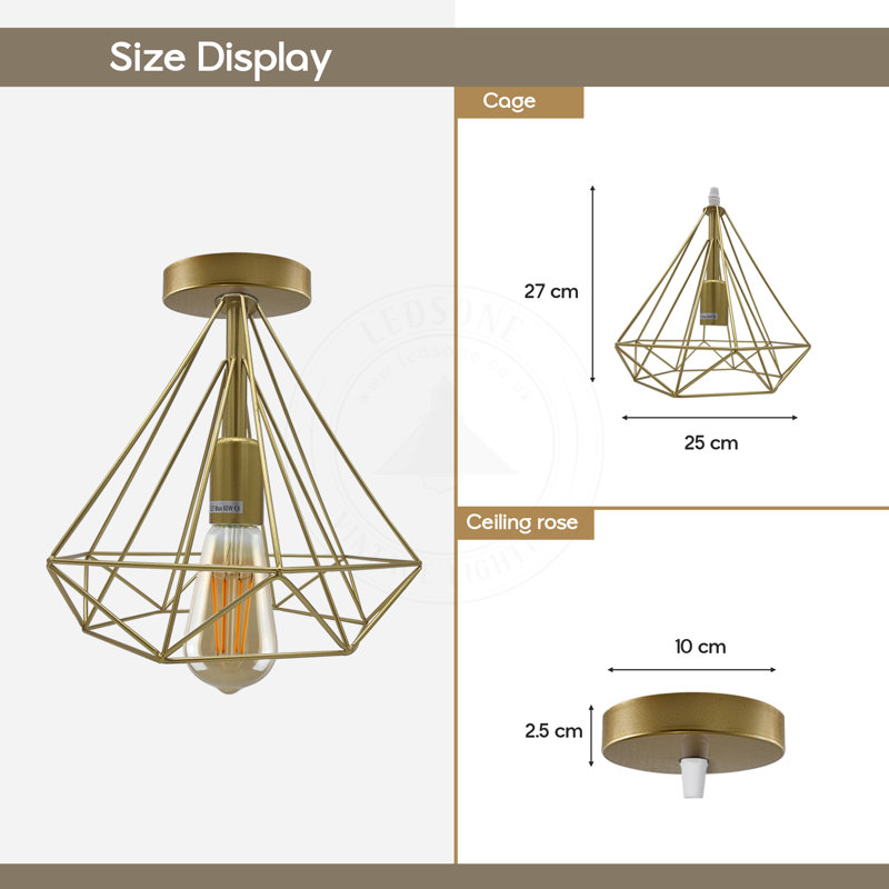 Aliahna Flush Mount, Gold