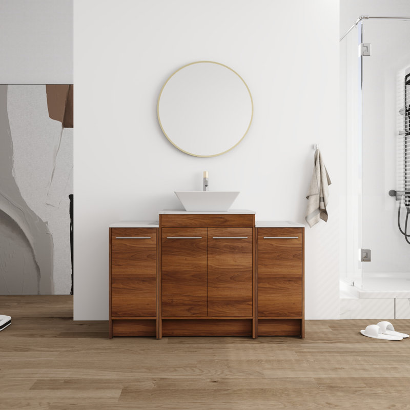 Ensemble de meuble-lavabo simple 47,54 po avec dessus en pierre Talisha