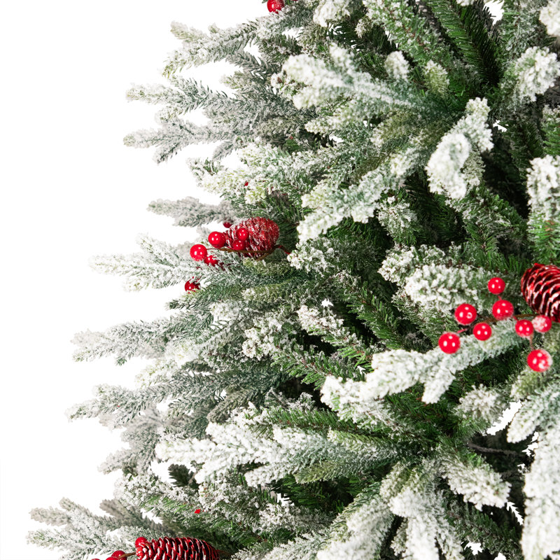 Real Touch Flocked Grove Fir Full Artificial Christmas Tree - 6.5' -Unlit