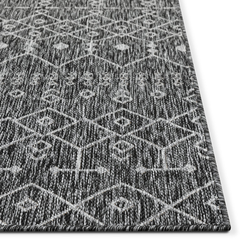 Tapis intérieur / extérieur Marshanna Nord, Rond 5 pi 3 po, Gris