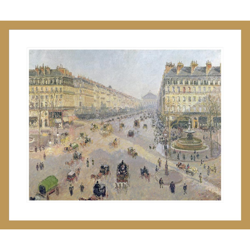 «The Avenue de L'Opera Paris Sunlight Winter Morning» par Camille Pissarro, impression giclée encadrée