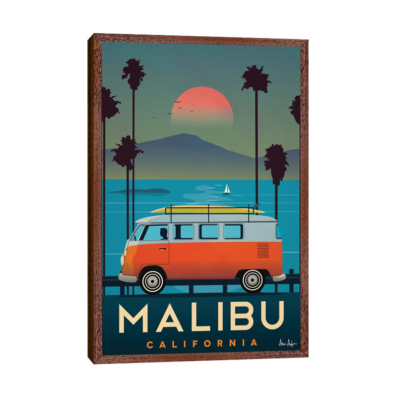 Malibu - Painting on Canvas, 66.04cm H x 45.72cm W x 3.81cm D, Brown Framed