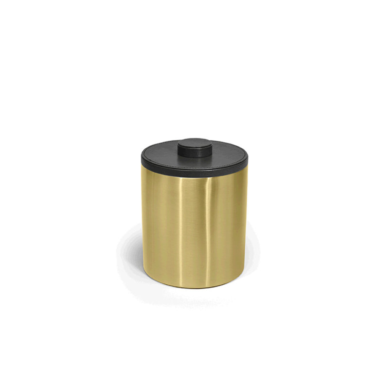 Seau à glace en acier inoxydable brossé, Noir / Laiton mat