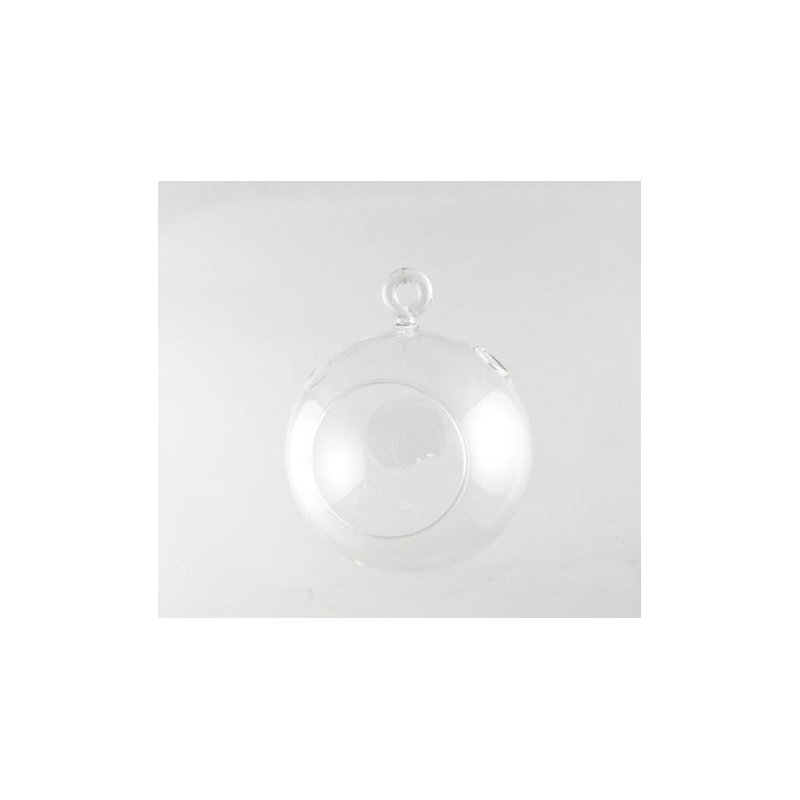 Glass Tabletop Tealight Holder, 5" H x 4" W x 4" D