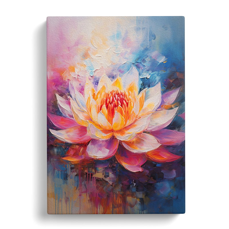 Lotus Flower Gestural Art No.3 - No Frame Print, 60cm H x 40cm W x 3cm D